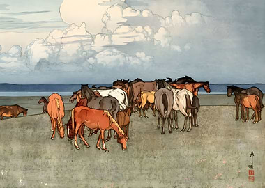 Ukiyo e Numazaki Pasture