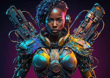 Badass cyberpunk girl