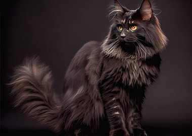 black Maine Coon cat