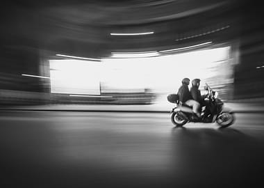 Motorcycle in motion blur