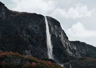 Viking village waterfall