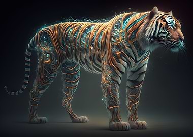 Powerful Surreal Tiger