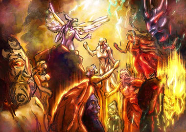 Clash of Dieties in Red