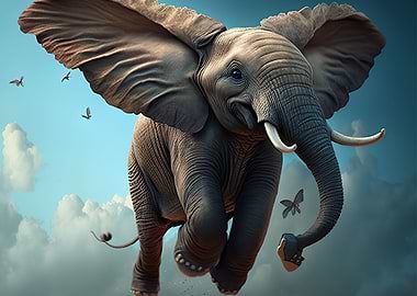 Elephant flying