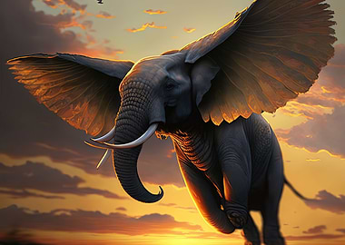 Elephant flying