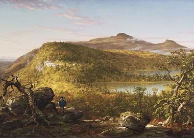 Two Lakes and Mountain