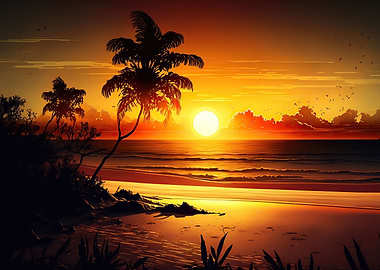 Beach Sunset landscape