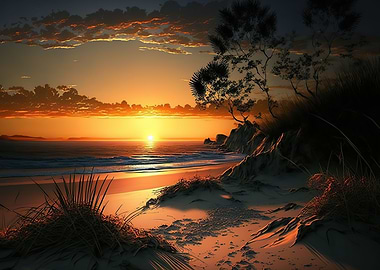 Beach Sunset landscape