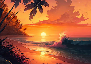 Beach Sunset landscape