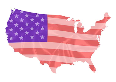 USA Map Silk Flag