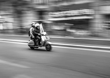 Italian vespa motion blur