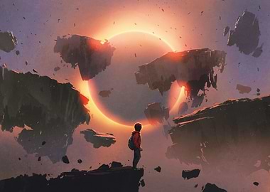 Boy standing on the edge