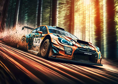 Forest rally car race