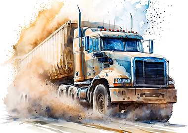 Watercolor truck
