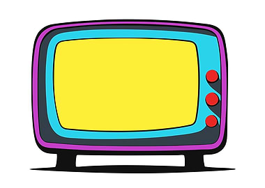 TV set drawing retro front