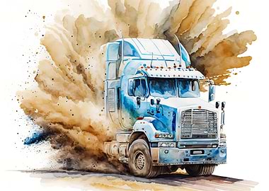 Watercolor truck