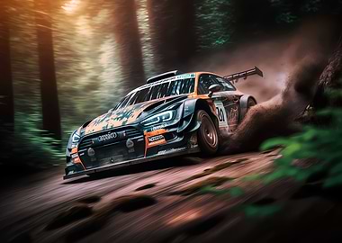 Forest rally car race