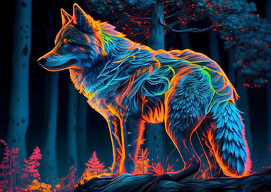 Colorful wolf
