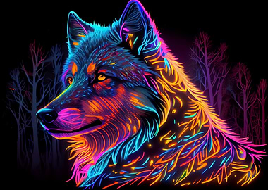 Colorful wolf