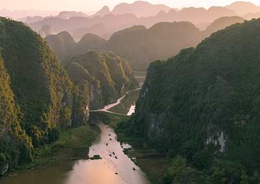 Sunset Over the River