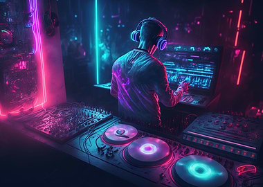 Neon dj