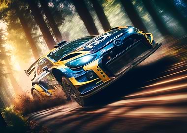 Forest rally car race