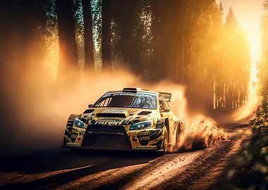 Forest rally car race