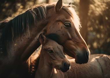 Foal Cuddles with Mommy