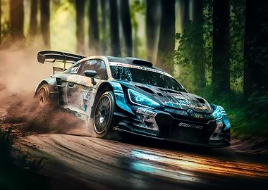Forest rally car race