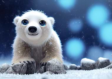 Cute Baby Polar Bear Cub