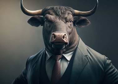 Bull in a business suit