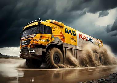 Dakar rally truck motion