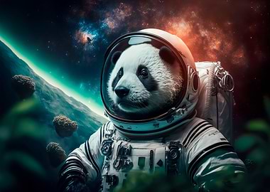 Beautiful panda spacefirst
