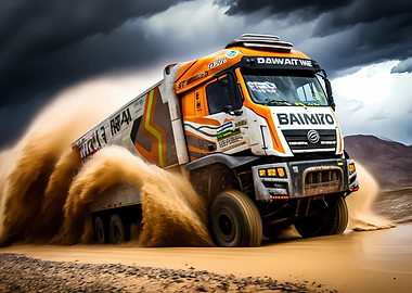 Dakar rally truck motion