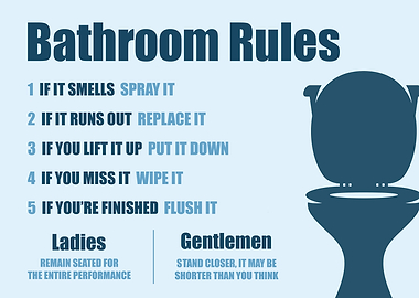 Bathroom Rules Funny Sign