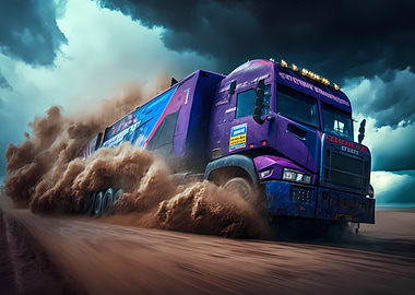 Dakar rally truck motion