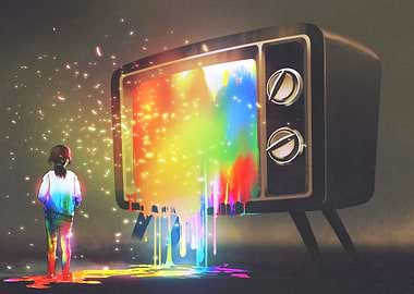 Girl messed with colorful