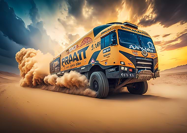 Dakar rally truck motion