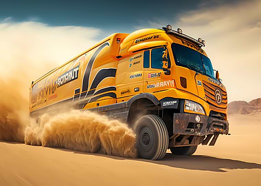 Dakar rally truck motion