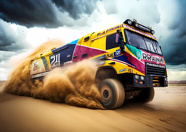 Dakar rally truck motion