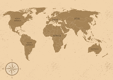 Vintage World Map Design