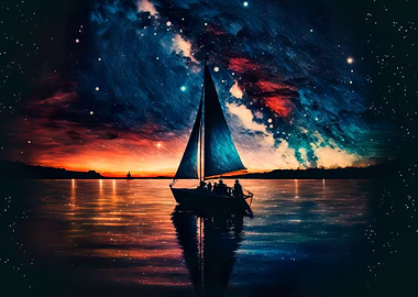 A sailboat with people