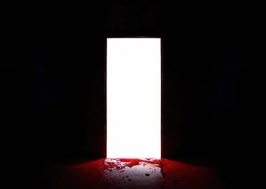 Door white dark room blood