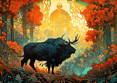 Abstract painting Elk