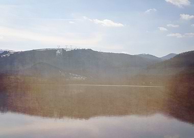 Vintage mountain lakescape