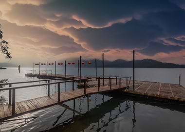 Oil Painting Sun Moon Lake