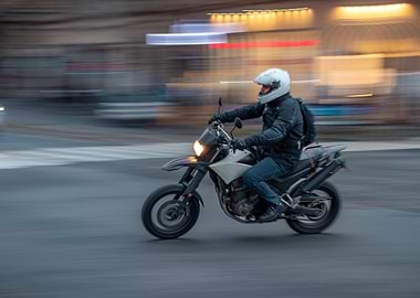 Motorcycle in motion blur