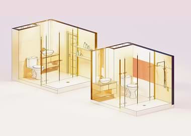 Isometric 3d of bathroom