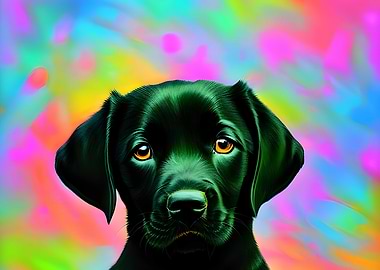 Black labrador sitting