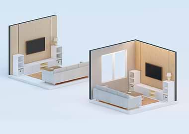 Isometric of living room